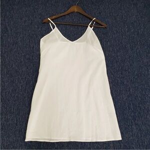 Juliet Dunn London Womens White Slip Mini Dress Sheer Lightweight Flow